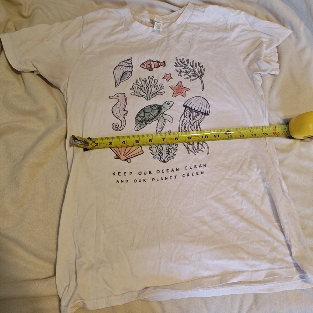 "Keep Our Ocean Clean and Our Planet Green" Organic Cotton Graphic Tee